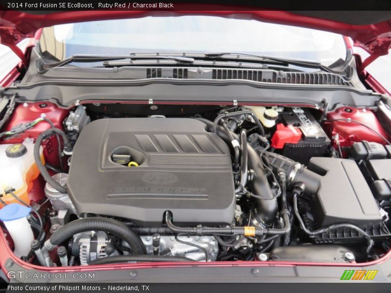 Ruby Red / Charcoal Black 2014 Ford Fusion SE EcoBoost