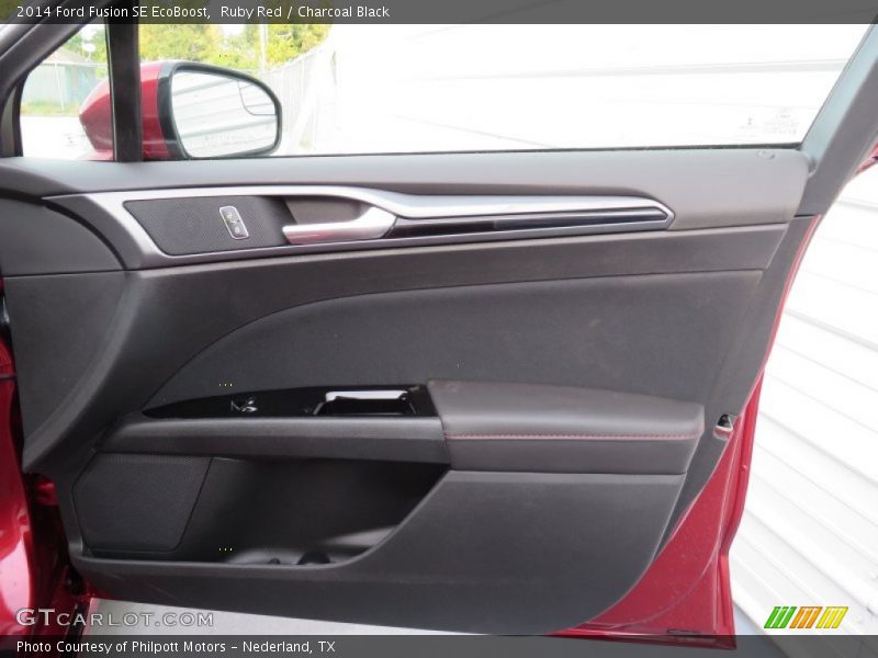 Ruby Red / Charcoal Black 2014 Ford Fusion SE EcoBoost