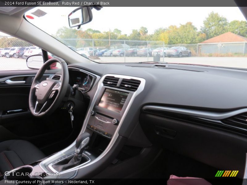 Ruby Red / Charcoal Black 2014 Ford Fusion SE EcoBoost