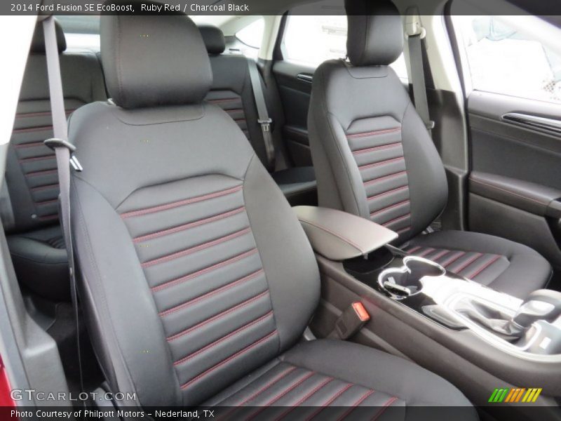 Ruby Red / Charcoal Black 2014 Ford Fusion SE EcoBoost