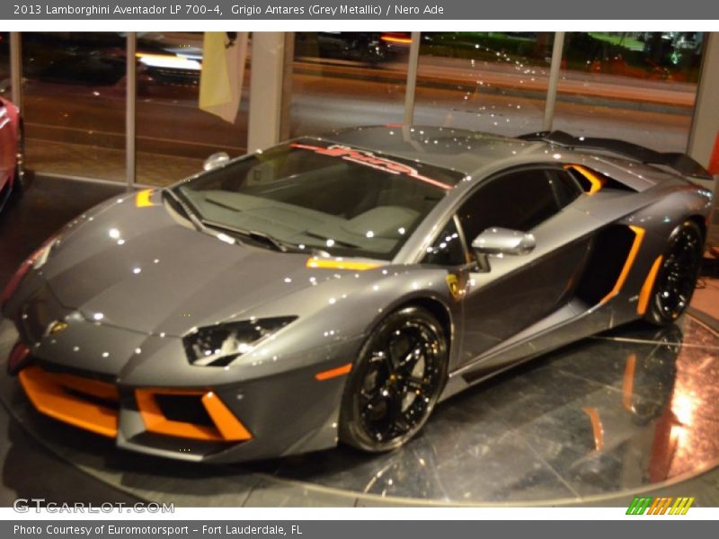 Grigio Antares (Grey Metallic) / Nero Ade 2013 Lamborghini Aventador LP 700-4