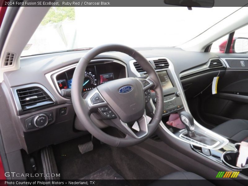 Ruby Red / Charcoal Black 2014 Ford Fusion SE EcoBoost