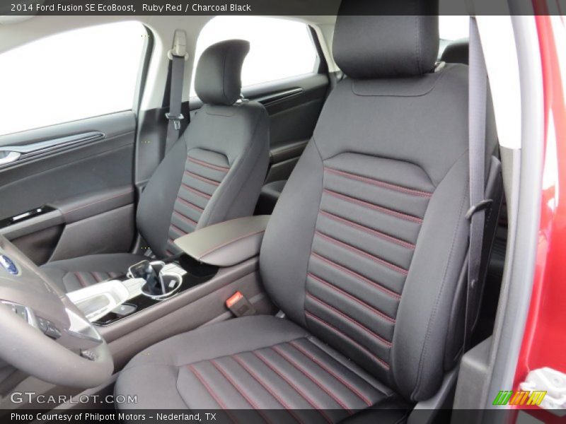 Ruby Red / Charcoal Black 2014 Ford Fusion SE EcoBoost