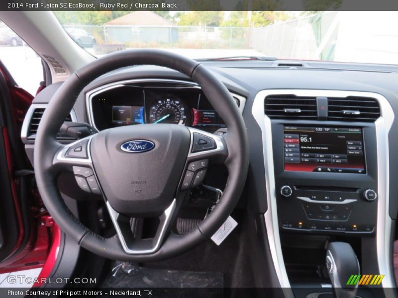Ruby Red / Charcoal Black 2014 Ford Fusion SE EcoBoost