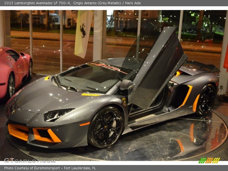Grigio Antares (Grey Metallic) / Nero Ade 2013 Lamborghini Aventador LP 700-4