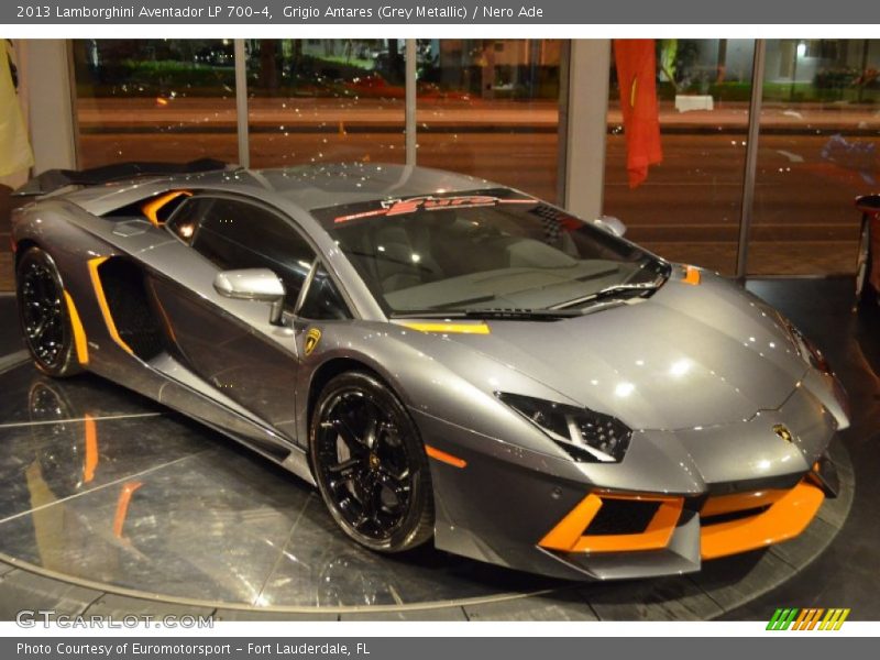 Grigio Antares (Grey Metallic) / Nero Ade 2013 Lamborghini Aventador LP 700-4