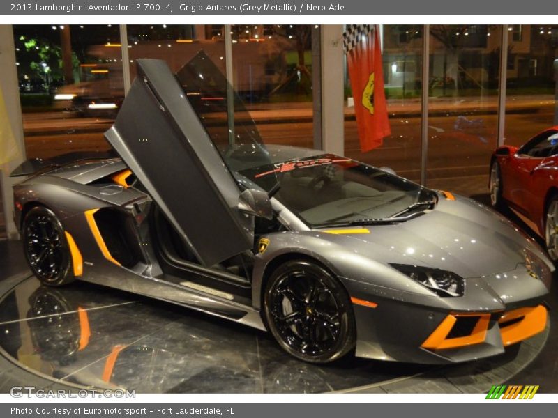 Grigio Antares (Grey Metallic) / Nero Ade 2013 Lamborghini Aventador LP 700-4