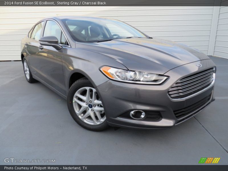 Sterling Gray / Charcoal Black 2014 Ford Fusion SE EcoBoost
