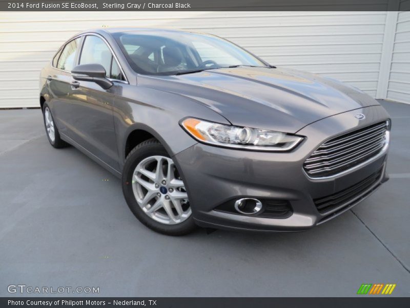 Sterling Gray / Charcoal Black 2014 Ford Fusion SE EcoBoost