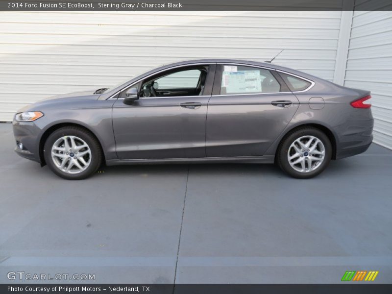 Sterling Gray / Charcoal Black 2014 Ford Fusion SE EcoBoost