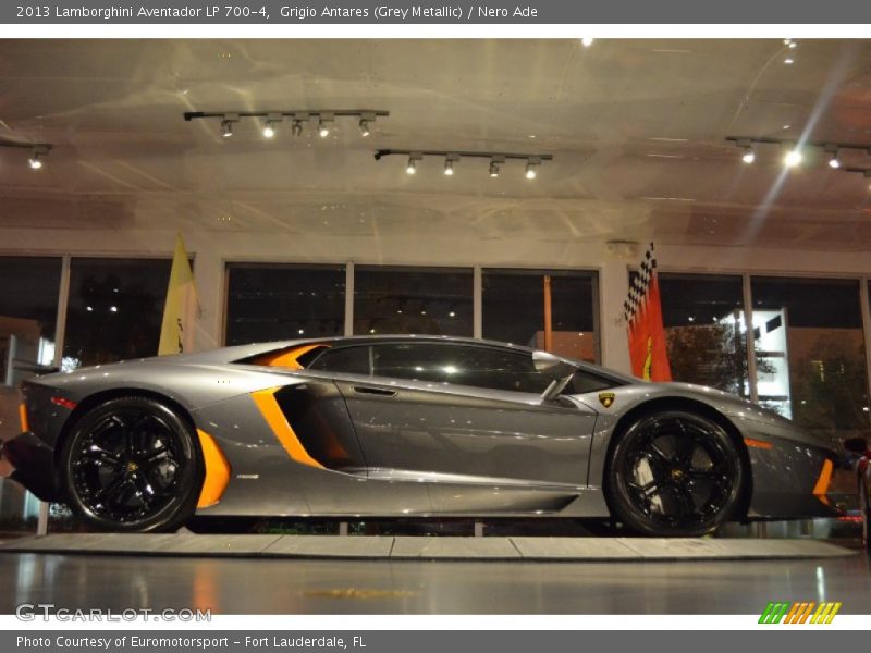 Grigio Antares (Grey Metallic) / Nero Ade 2013 Lamborghini Aventador LP 700-4