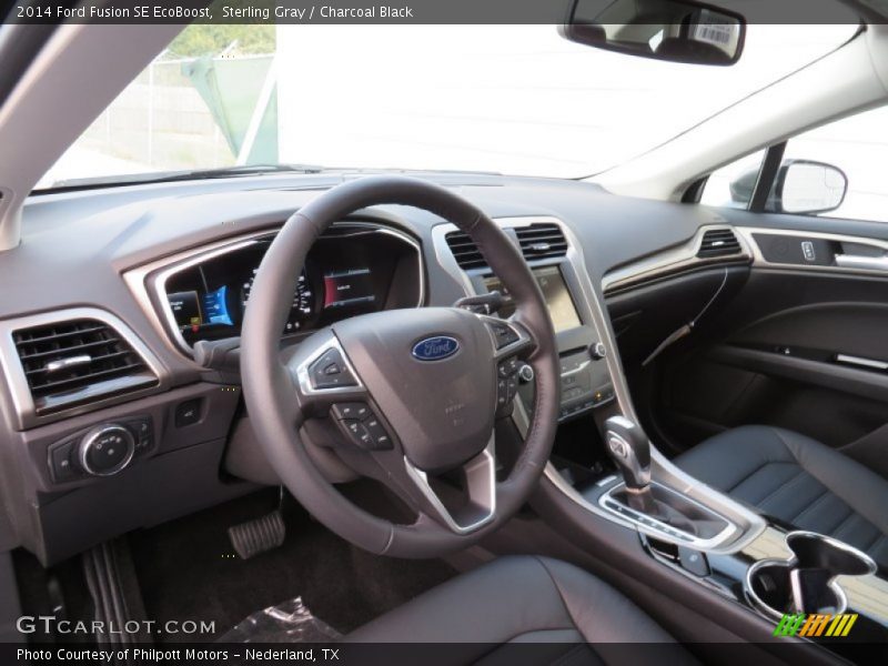 Sterling Gray / Charcoal Black 2014 Ford Fusion SE EcoBoost