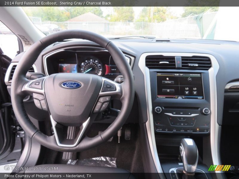 Sterling Gray / Charcoal Black 2014 Ford Fusion SE EcoBoost