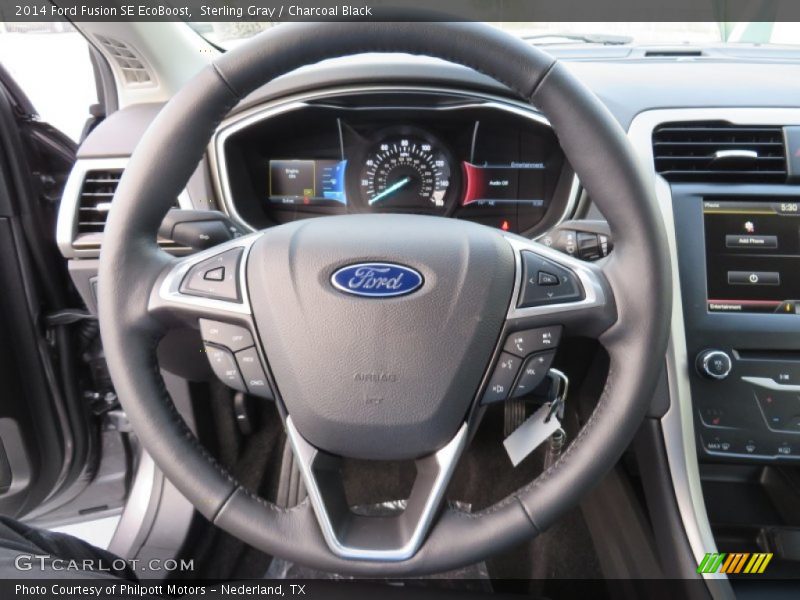 Sterling Gray / Charcoal Black 2014 Ford Fusion SE EcoBoost
