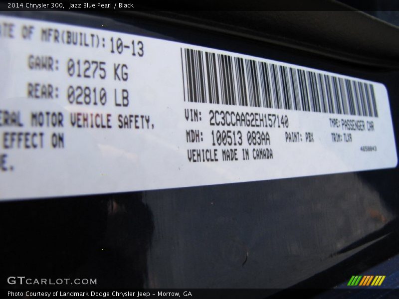 Jazz Blue Pearl / Black 2014 Chrysler 300