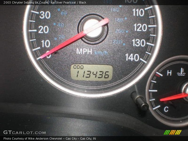 Ice Silver Pearlcoat / Black 2003 Chrysler Sebring LX Coupe