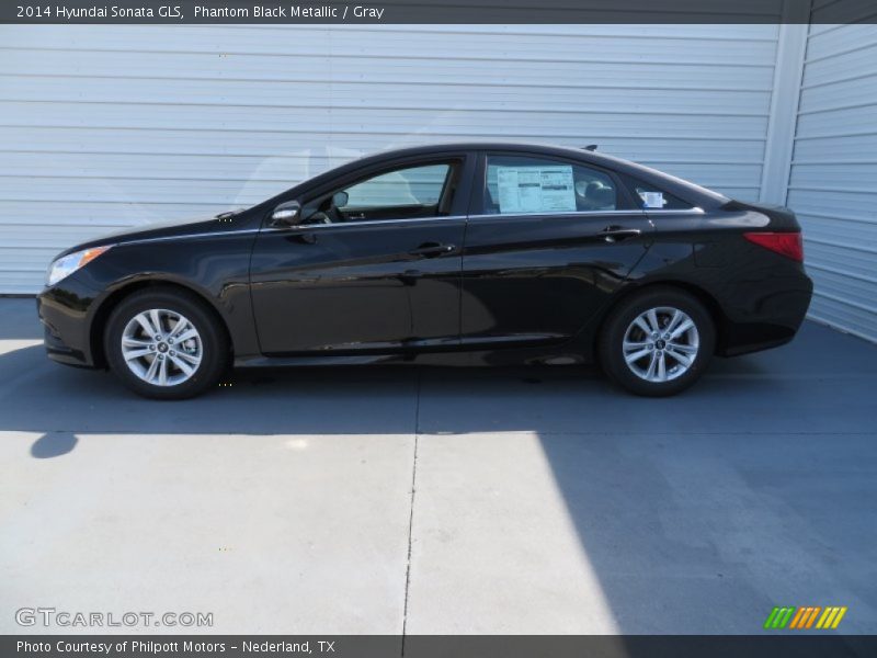 Phantom Black Metallic / Gray 2014 Hyundai Sonata GLS