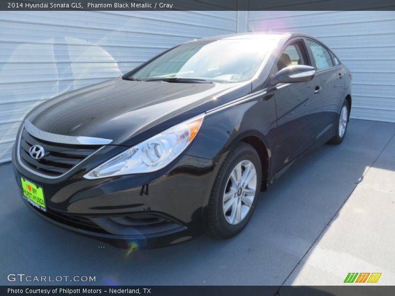 Phantom Black Metallic / Gray 2014 Hyundai Sonata GLS