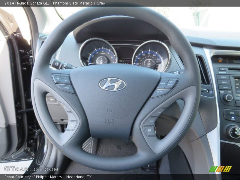 Phantom Black Metallic / Gray 2014 Hyundai Sonata GLS