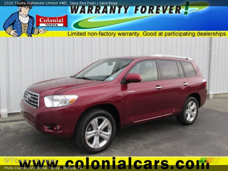 Salsa Red Pearl / Sand Beige 2010 Toyota Highlander Limited 4WD