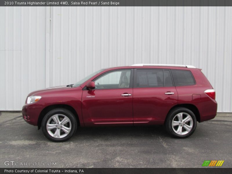 Salsa Red Pearl / Sand Beige 2010 Toyota Highlander Limited 4WD