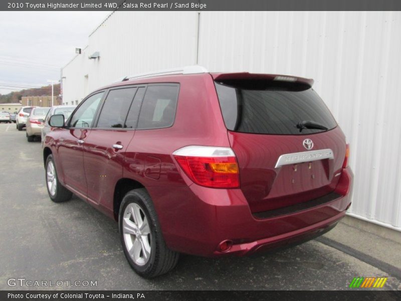 Salsa Red Pearl / Sand Beige 2010 Toyota Highlander Limited 4WD