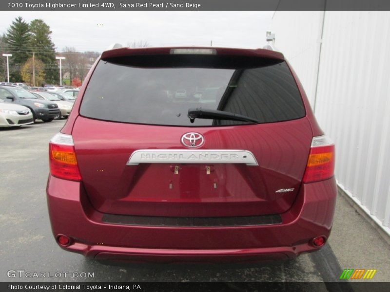 Salsa Red Pearl / Sand Beige 2010 Toyota Highlander Limited 4WD