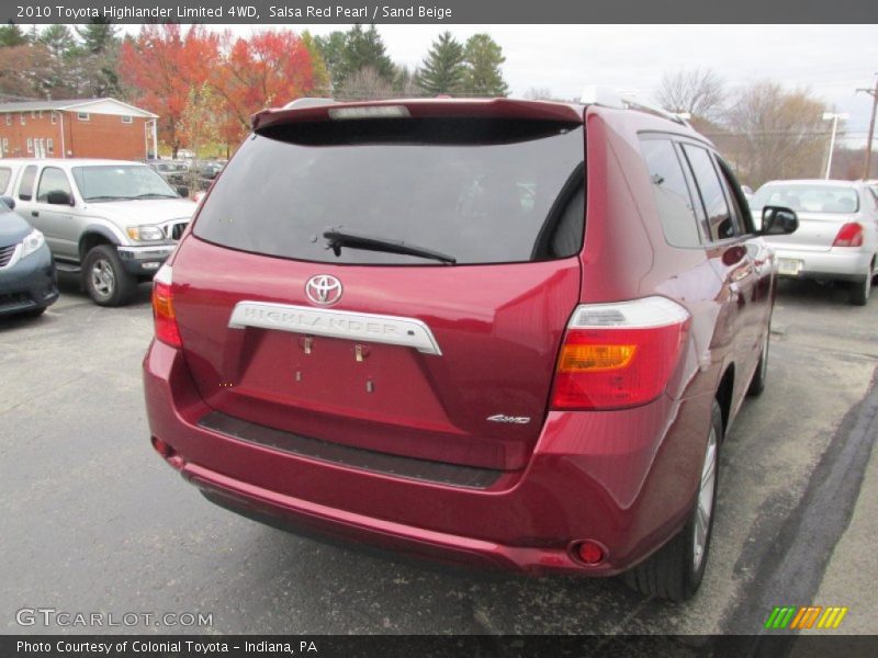 Salsa Red Pearl / Sand Beige 2010 Toyota Highlander Limited 4WD