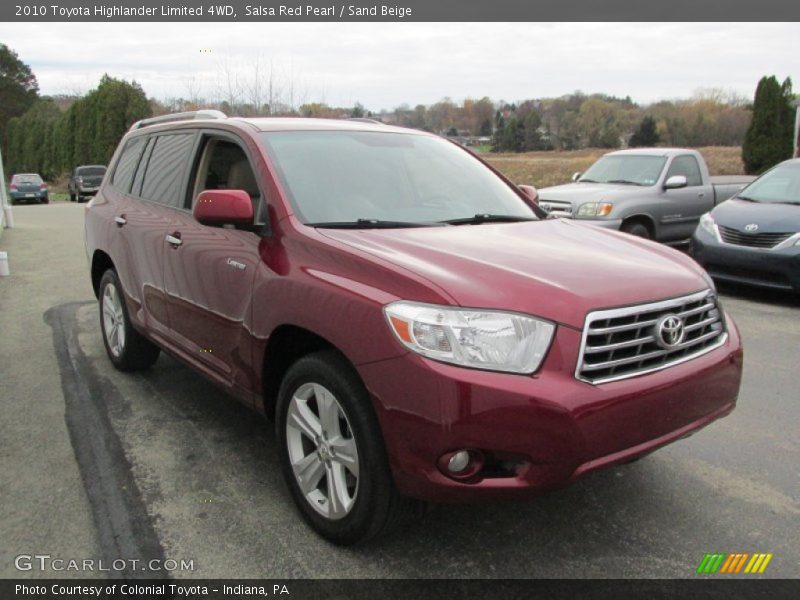 Salsa Red Pearl / Sand Beige 2010 Toyota Highlander Limited 4WD