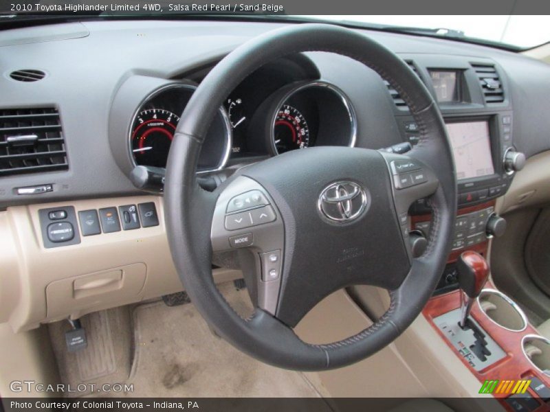 Salsa Red Pearl / Sand Beige 2010 Toyota Highlander Limited 4WD