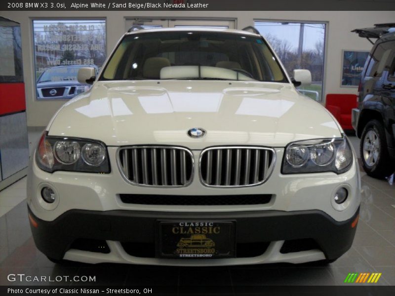 Alpine White / Sand Beige/Black Nevada Leather 2008 BMW X3 3.0si