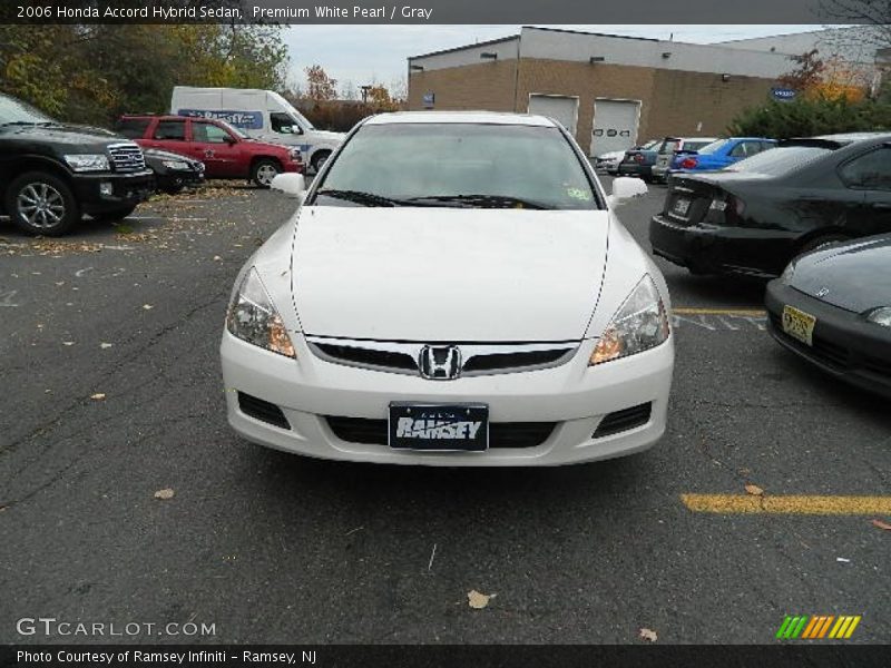 Premium White Pearl / Gray 2006 Honda Accord Hybrid Sedan