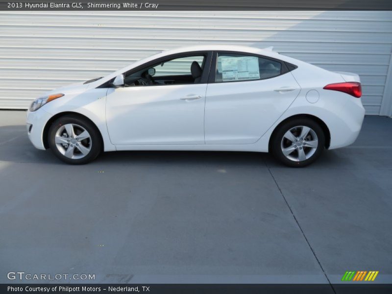 Shimmering White / Gray 2013 Hyundai Elantra GLS