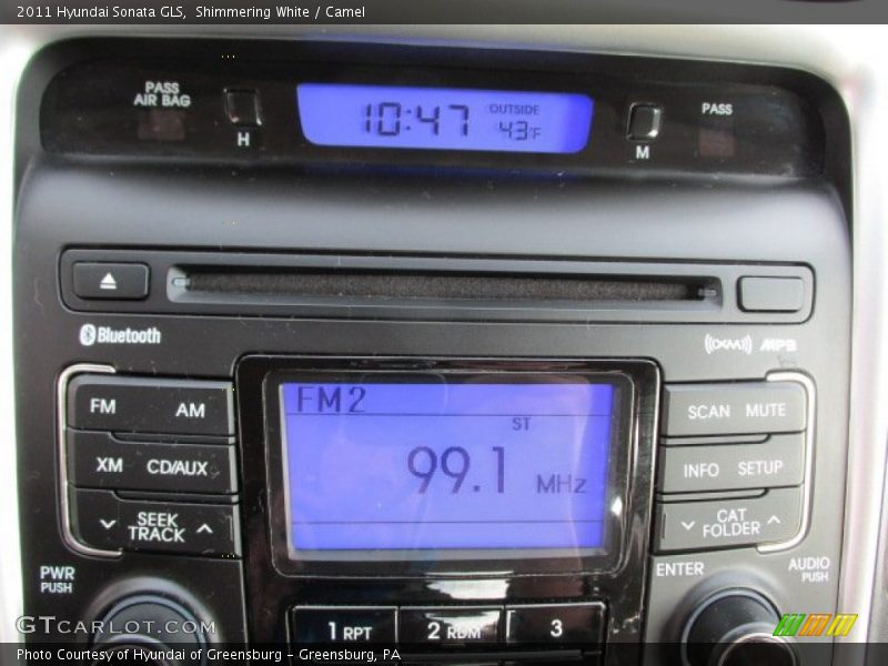 Shimmering White / Camel 2011 Hyundai Sonata GLS