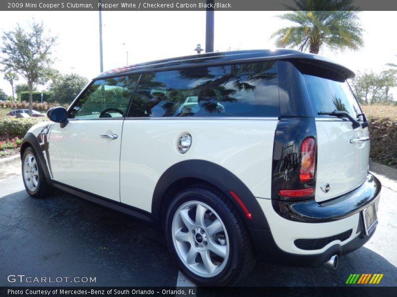 Pepper White / Checkered Carbon Black/Black 2009 Mini Cooper S Clubman