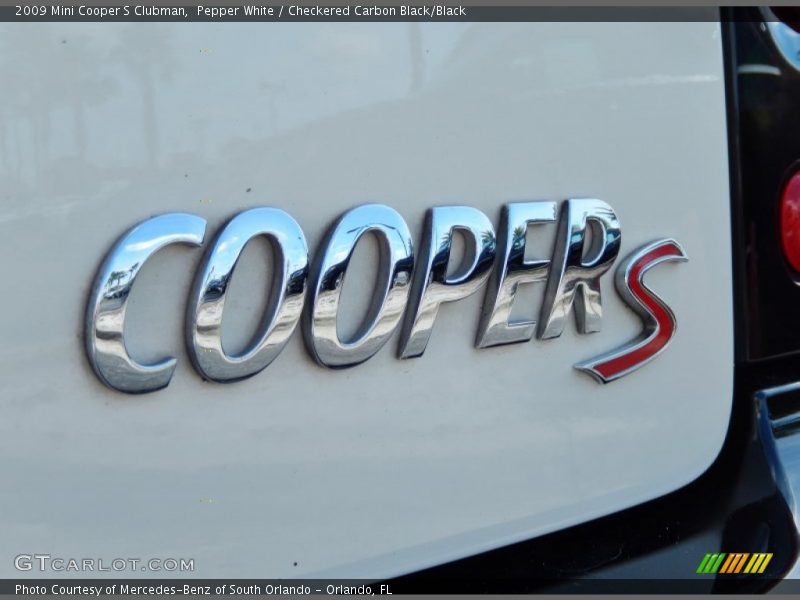 Pepper White / Checkered Carbon Black/Black 2009 Mini Cooper S Clubman