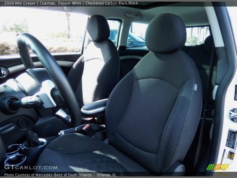 Pepper White / Checkered Carbon Black/Black 2009 Mini Cooper S Clubman