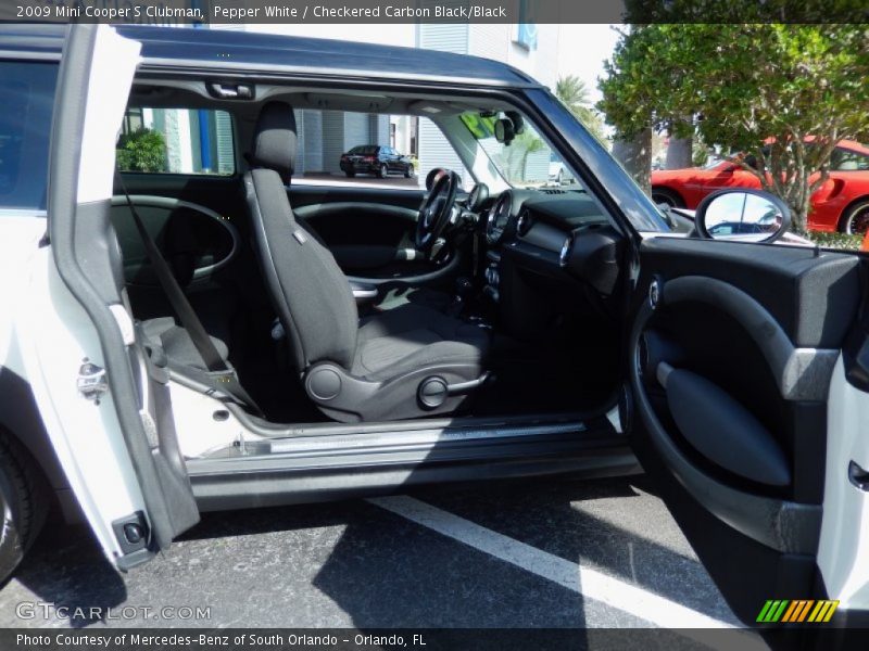 Pepper White / Checkered Carbon Black/Black 2009 Mini Cooper S Clubman