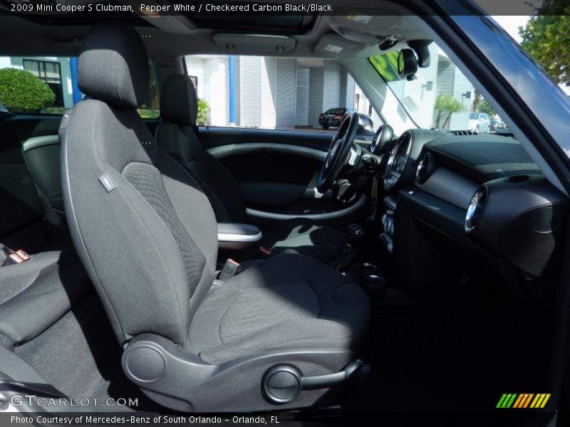 Pepper White / Checkered Carbon Black/Black 2009 Mini Cooper S Clubman