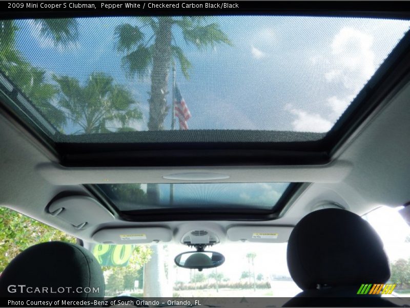 Pepper White / Checkered Carbon Black/Black 2009 Mini Cooper S Clubman