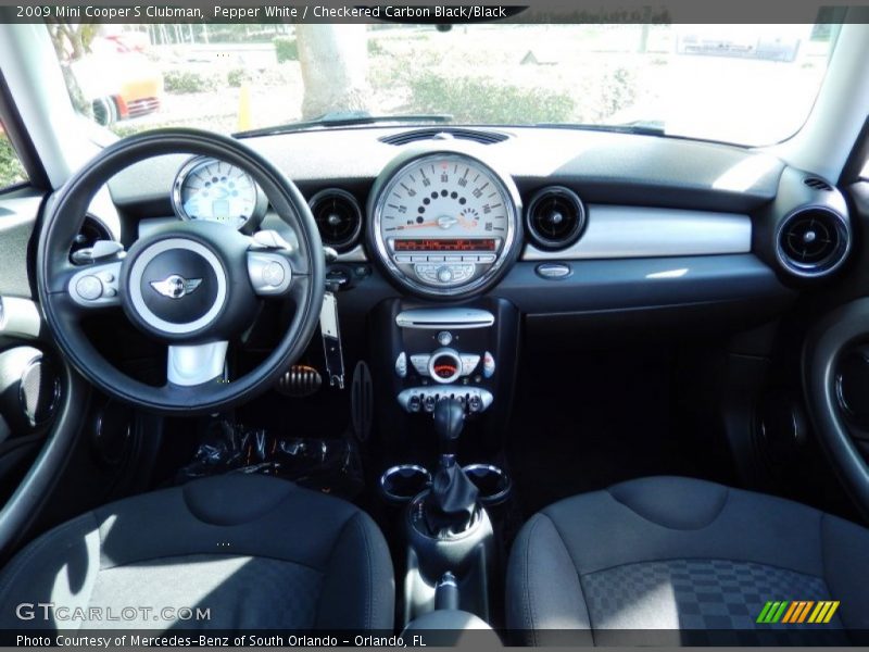 Pepper White / Checkered Carbon Black/Black 2009 Mini Cooper S Clubman