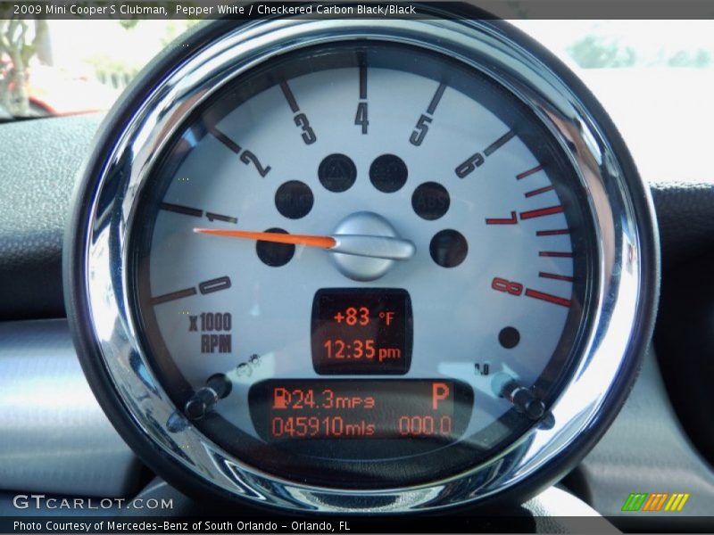 Pepper White / Checkered Carbon Black/Black 2009 Mini Cooper S Clubman