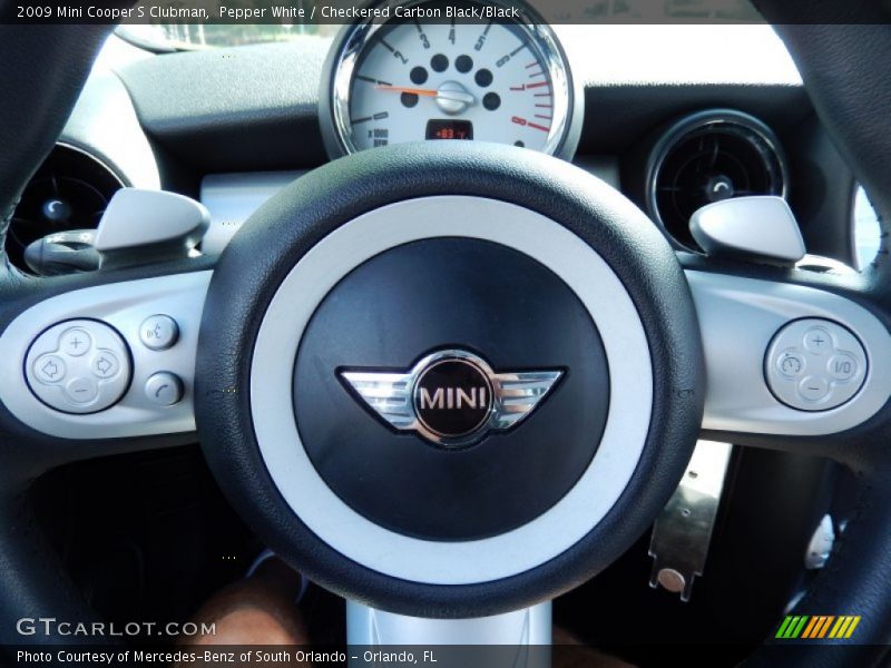 Pepper White / Checkered Carbon Black/Black 2009 Mini Cooper S Clubman