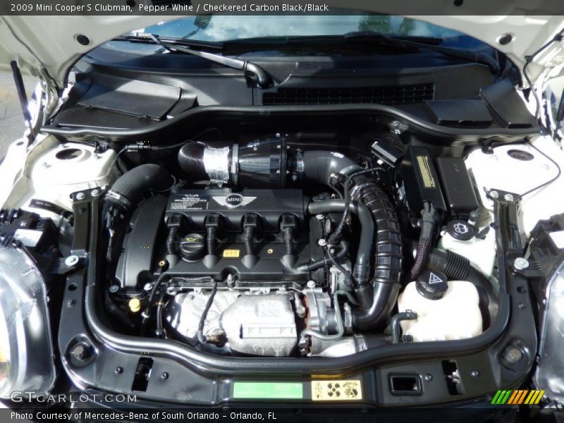 Pepper White / Checkered Carbon Black/Black 2009 Mini Cooper S Clubman