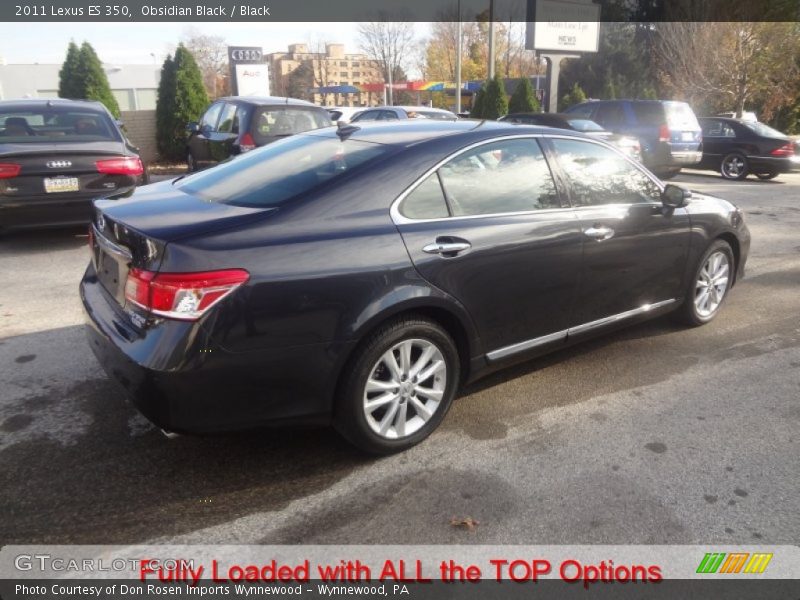 Obsidian Black / Black 2011 Lexus ES 350