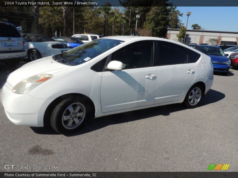 Super White / Brown/Ivory 2004 Toyota Prius Hybrid