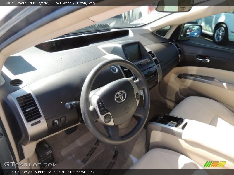 Super White / Brown/Ivory 2004 Toyota Prius Hybrid