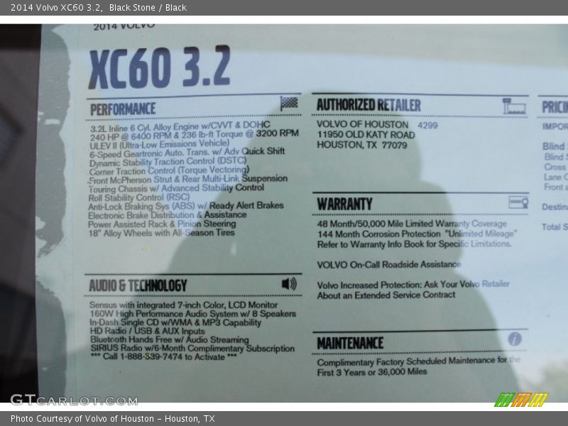 Black Stone / Black 2014 Volvo XC60 3.2
