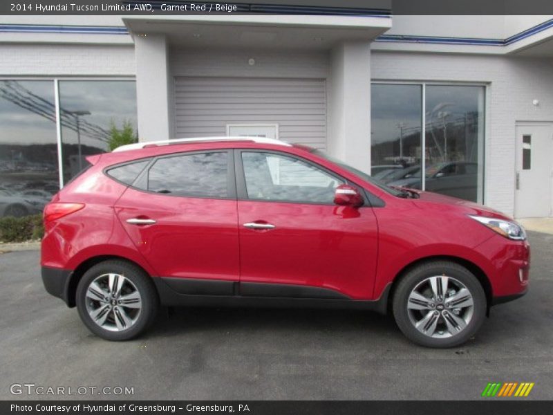 Garnet Red / Beige 2014 Hyundai Tucson Limited AWD