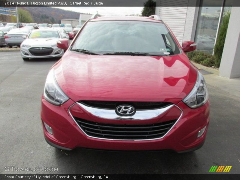 Garnet Red / Beige 2014 Hyundai Tucson Limited AWD